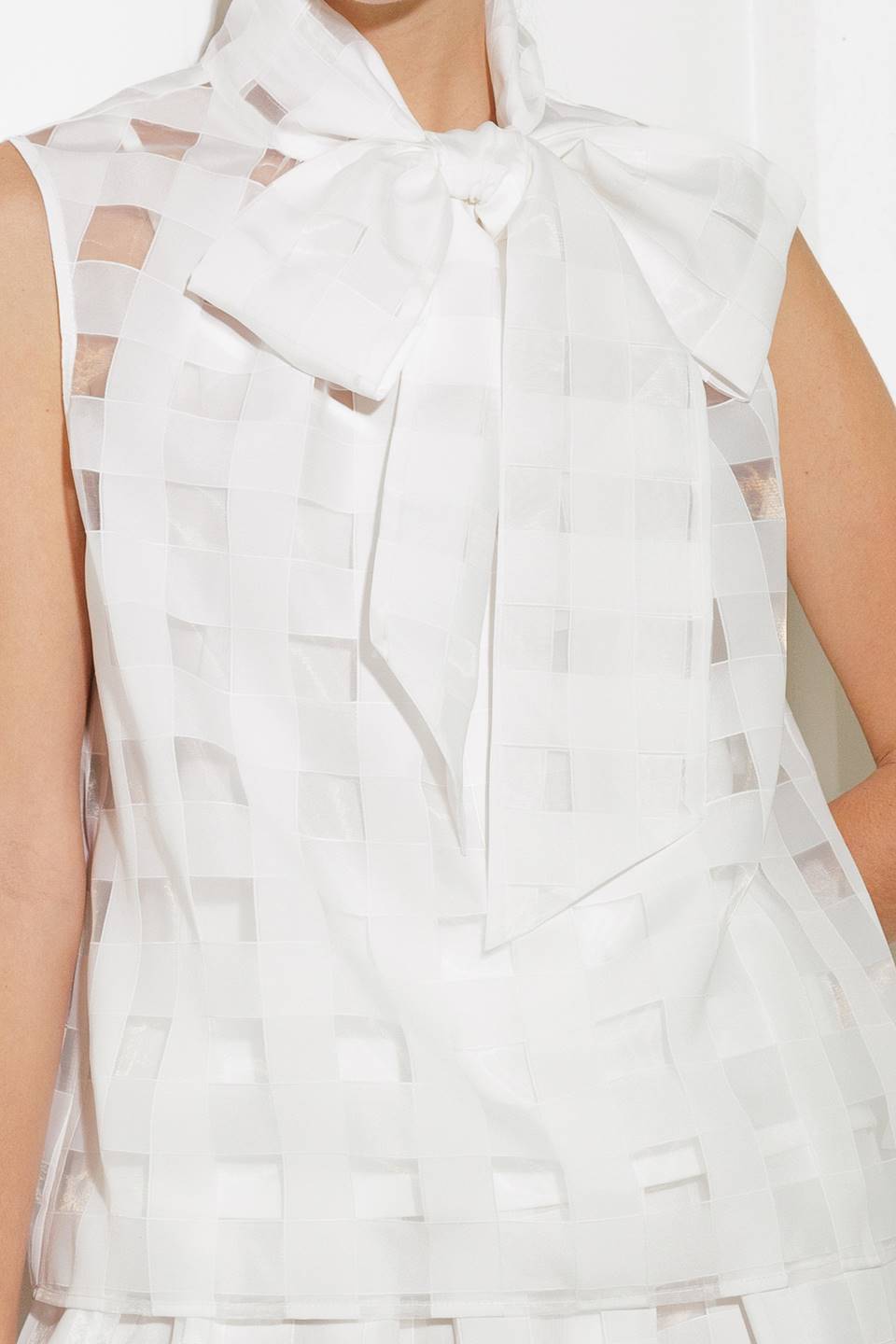 LIVE FOR US WHITE WOVEN ORGANZA TOP Flying Tomato